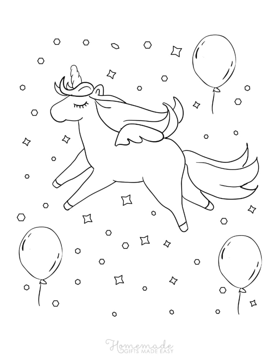 Unicorn Balloons Confetti Unicorn Tracing Worksheets Pdf Free Vectors